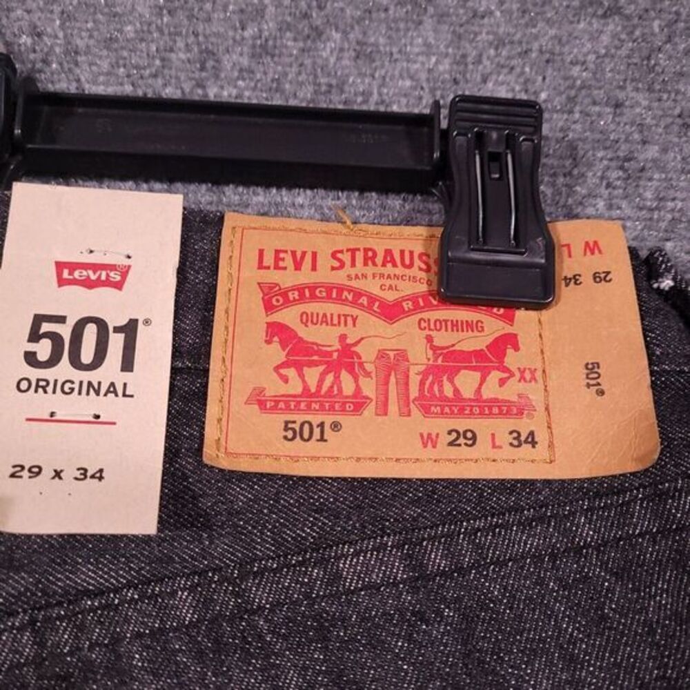 Levi's Men's Slim Straight Jeans - Dark Charcoal Black - Picture 7 of 8